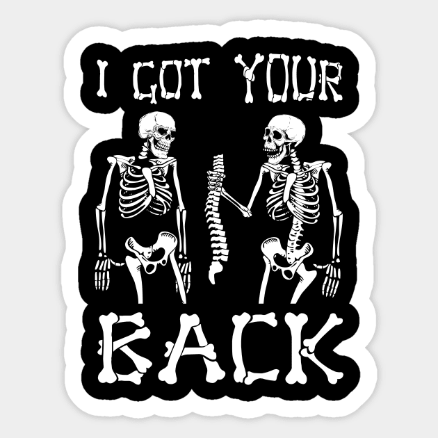 I Got Your Back Skeleton Halloween Sticker by The WYLD Tribe